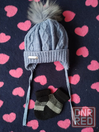 Зимняя вязанная шапка и руковички Енакиево - изображение 1