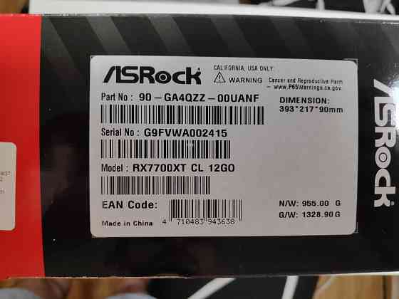 Видеокарта ASRock RX7700XT Challenger 12GB OC Новая! Донецк