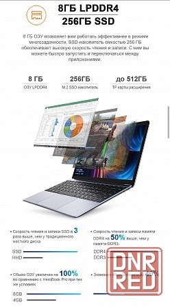 Новый! Ноутбук CHUWI HeroBook Pro 14' IPS, Intel N4020c, 8/256 SSD, новая ревизия Донецк - изображение 6