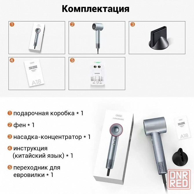 Фен Xiaomi ShowSee Hair Dryer A18-GY серый Макеевка - изображение 2
