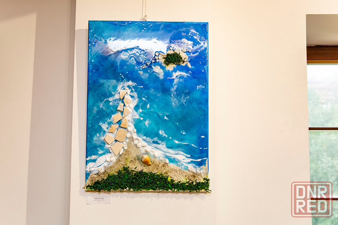Морской Пейзаж в авторском стиле, Стеклянная картина, Мокрая картина, Картина из эпоксидной смолы Донецк - изображение 1