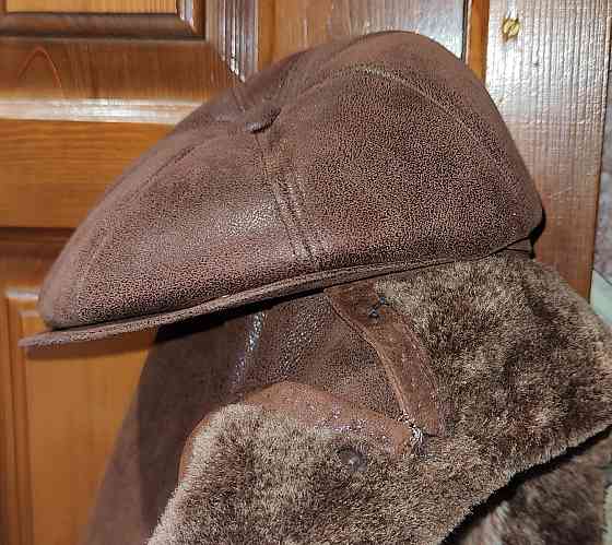 Пальто-куртка-дубленка мужская облегченная + кепка (Турция, размер 56-60) Донецк