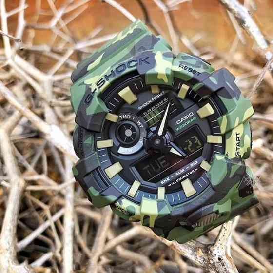 Часы Casio GA-700CM-3ADR (зеленые) противоударные, водозащита (до 200 м), подсветка Макеевка