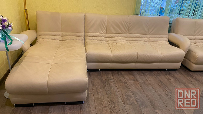 Кожаный диван угловой+ кресло Донецк - изображение 1