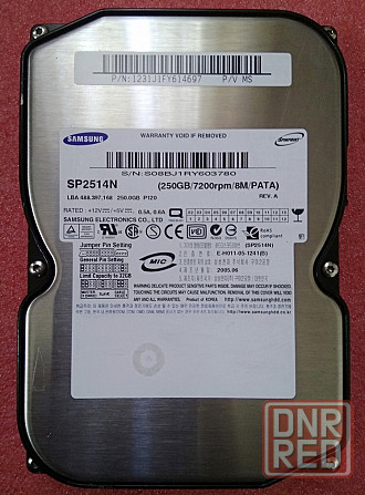 HDD 250GB IDE 3.5" 7200RPM 8MB Samsung SP2514N - Для ПК - Обмен на 35 ОЗУ нерабочих Донецк - изображение 1