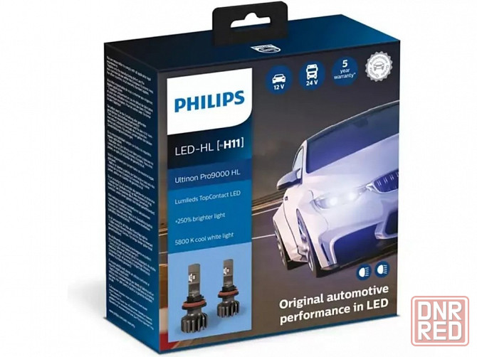 Светодиодная лампа Philips LED H11 +250% 5800K Ultinon Pro9000 2шт + QR код подлинности 11362U90CWX2 Донецк - изображение 1