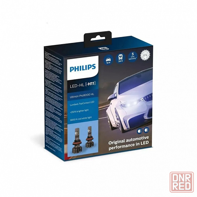 Светодиодная лампа Philips LED H11 +250% 5800K Ultinon Pro9000 2шт + QR код подлинности 11362U90CWX2 Донецк - изображение 4