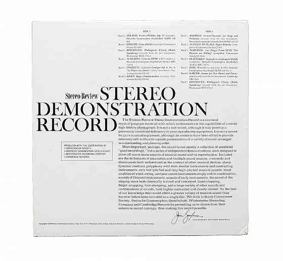 Пластинка новая запечатанная - STEREO demonstration record - LP disc Донецк