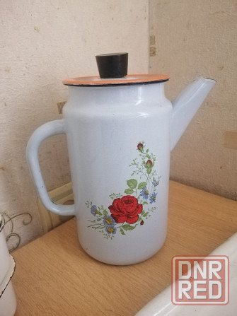 Продам эмалированный чайник кофейник Донецк - изображение 1