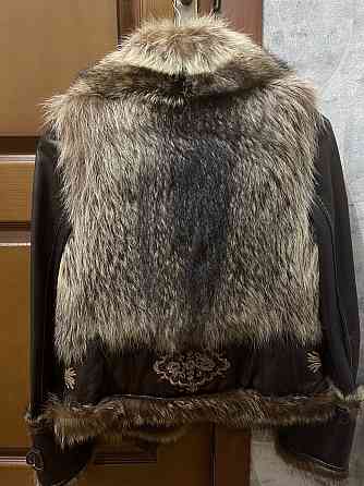 Женская кожаная куртка с мехом, размер S Донецк