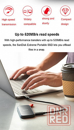 Sandisk E30 1 ТБ ОРИГИНАЛ внешний SSD, USB-C 3.2 520 МБ/с Донецк - изображение 2
