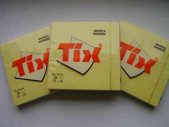 Бумага для заметок Tix Словения с липким слоем клейкий бок 75х75х100 Донецк