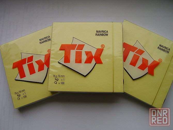 Бумага для заметок Tix Словения с липким слоем клейкий бок 75х75х100 Донецк - изображение 3