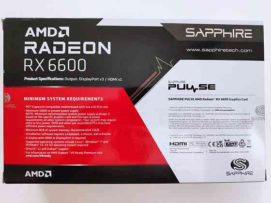 Видеокарта Sapphire AMD Radeon RX 6600 PULSE Новая! Донецк