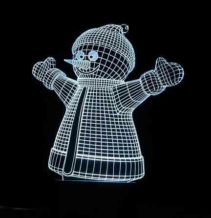 3D Светильник-Ночник представлен в форме "Снеговика" Донецк