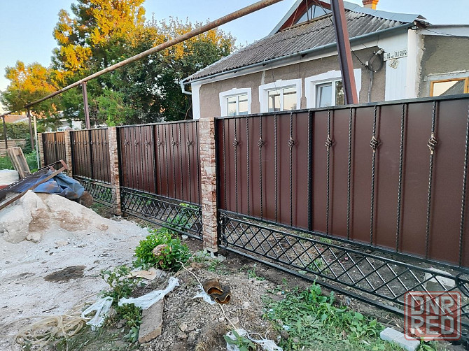 Забор из профнастила, с ковкой Донецк - изображение 1