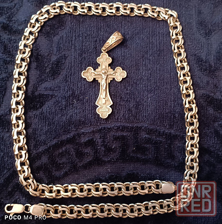Цепь серебряная с крестом 925 проба Бисмарк 101.5 грамм Енакиево - изображение 3