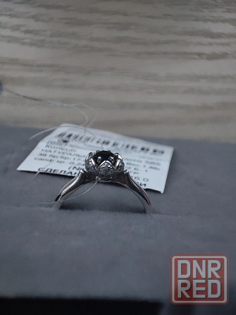 Новое кольцо с сапфиром и бриллиантами 585° белое золото 16 размер Донецк - изображение 7