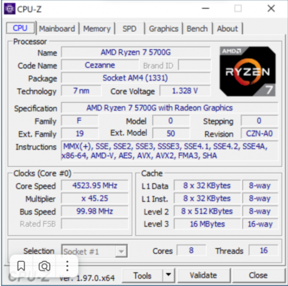 Процессор AMD Ryzen 7 5700G OEM\8 ядер\ 16 потоков\ 3800 MGz up to 4600 MGz Донецк