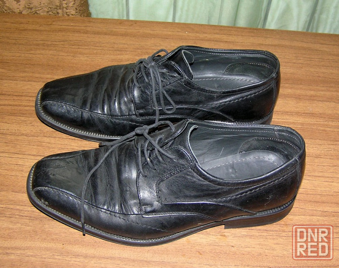 Туфли мужские, для мальчика, чёрные, кожа, 39 р. Донецк - изображение 2