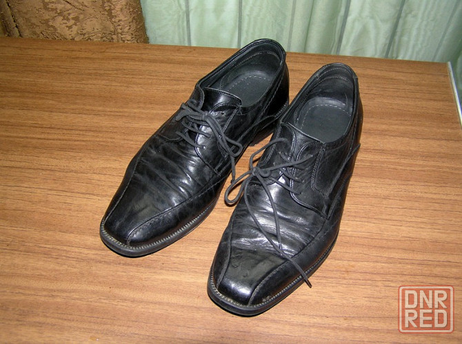 Туфли мужские, для мальчика, чёрные, кожа, 39 р. Донецк - изображение 1
