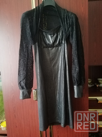 Продам чёрное оригинальное платье, р. 42 - 44-46 Донецк - изображение 1