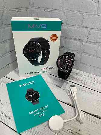 Cмарт часы Mivo GT5 (1.5" HD IPS, IP68, NFC, ответ по BT) Black/Silver Макеевка