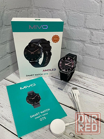 Cмарт часы Mivo GT5 (1.5" HD IPS, IP68, NFC, ответ по BT) Black/Silver Макеевка - изображение 1