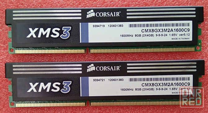 DDR3 4Gb+4Gb 1600MHz (PC3-12800) Corsair XMS3 CMX8GX3M2A1600C9 - DDR3 8Gb - Обмен на Офисы 2010 Донецк - изображение 1