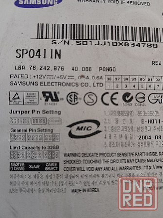 Жесткий диск Samsung sp0411n 3.5 40gb ide Донецк - изображение 2