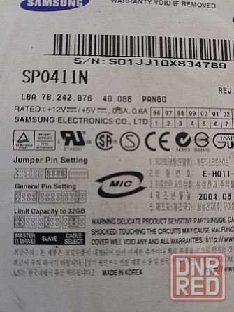 жесткий диск samsung sp0411n 3.5 40gb ide Донецк - изображение 2