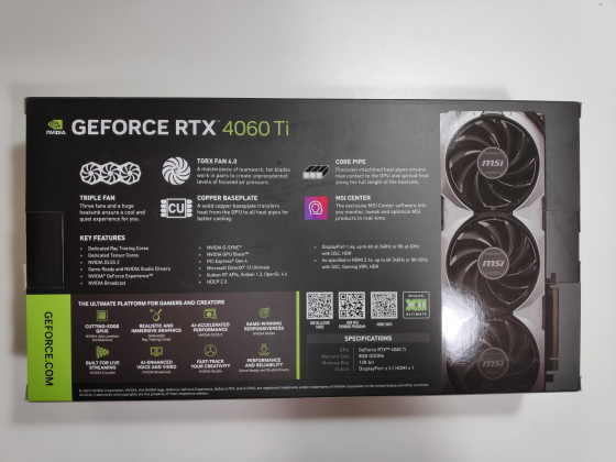 Видеокарта MSI NVIDIA GeForce RTX 4060TI VENTUS 3X E 8G OC 8ГБ Новая Донецк