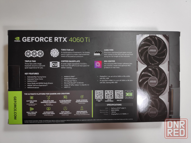 Видеокарта MSI NVIDIA GeForce RTX 4060TI VENTUS 3X E 8G OC 8ГБ Новая Донецк - изображение 2