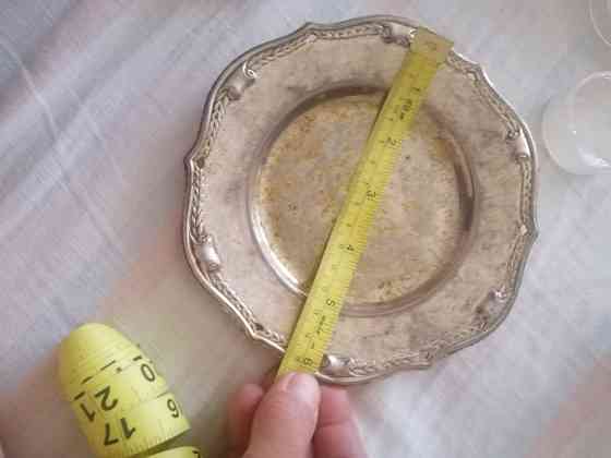 Блюдце тарелка подставка из мельхиора, СССР Донецк