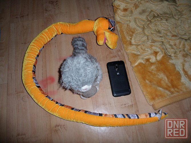 Две качественные мягкие игрушки, змея и кошка. Отличное сост. Цена! Донецк - изображение 3