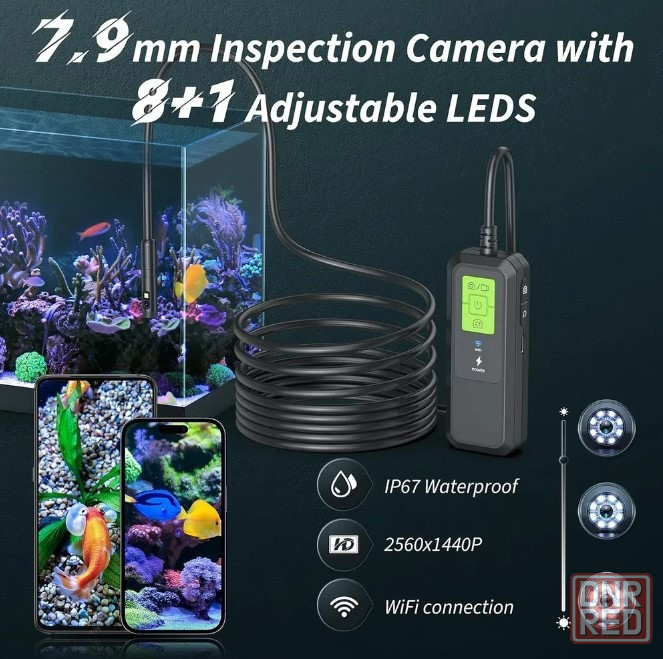 Беспроводной Wi-Fi эндоскоп HD 1080P с двумя объективами Донецк - изображение 5
