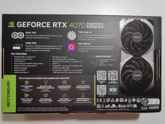 Видеокарта MSI GeForce RTX 4070 SUPER VENTUS 2X OC 12ГБ Новая Донецк