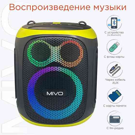 Портативная колонка MIVO MD-166 22000мАч/RGB/IPX6/Bluetooth 5.3 Стерео Динамик 200w Макеевка