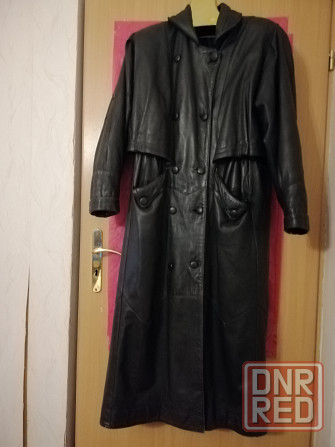 Продам длинное кожаное натуральное пальто, р. 56-58 Донецк - изображение 1