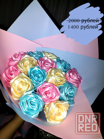 Отличный подарок! Букеты ручной работы из атласных роз . Скидка на все букеты 30% 😍 Донецк - изображение 2