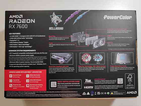 Видеокарта PowerColor Amd Radeon RX7600 Hellhound 8GB Новая Донецк