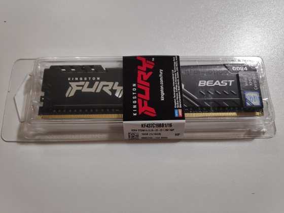 Оперативная память Kingston Fury Beast Black 32Gb (16Gbх2) DDR4 3733MHz Новая Донецк