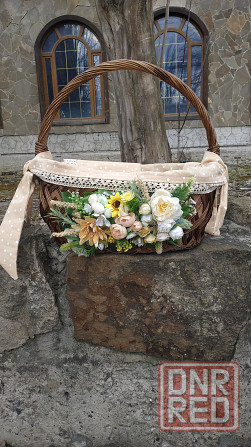 Пасхальная корзина из лозы с декором. Донецк - изображение 6