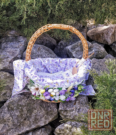 Пасхальная корзина из лозы с декором. Донецк - изображение 8
