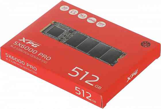 SSD накопитель A-Data XPG SX6000 Pro ASX6000PNP-512GT-C 512ГБ, M.2 2280, PCIe 3.0 x4, NVMe, M.2 Донецк