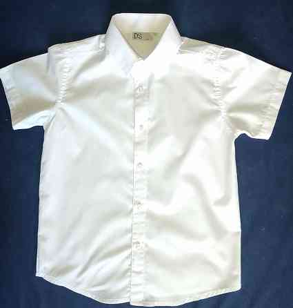 Белая рубашка с коротким рукавом на 7 лет Донецк