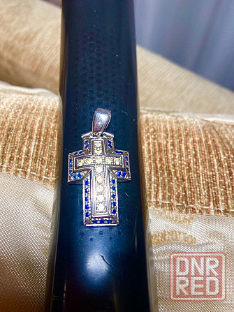 Крестик с сапфирами Донецк - изображение 1