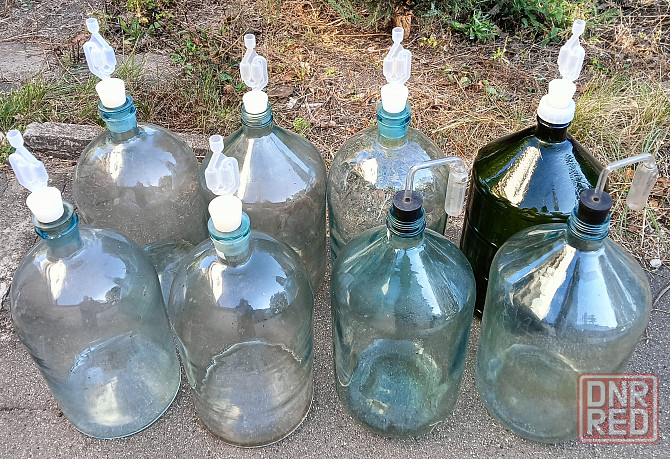 Стеклянная бутыль 20 литров в комплекте с гидрозатвором Горловка - изображение 1