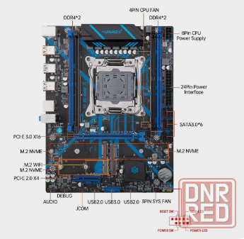 Комплект материнской платы HUANANZHI xeon x99 с E5 2690 V3 2*8G DDR4 2666 NON-ECC память NVME USB3.0 Донецк - изображение 2