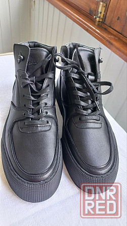 Ботинки кожаные чёрного цвета Донецк - изображение 1